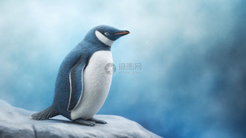 寒冷冬季的企鹅图片