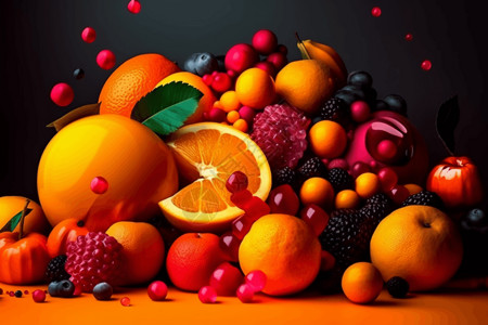 美味多汁的新鲜水果背景图片