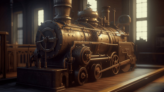 传统的老式蒸汽机火车背景图片
