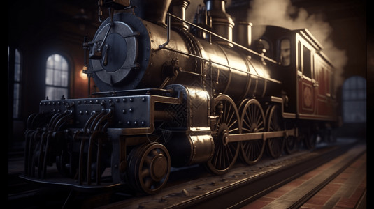 老式蒸汽机火车背景图片