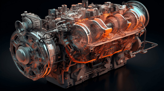 复杂引擎的科技机器人背景图片