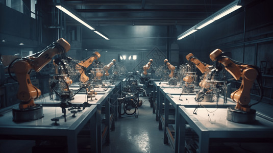 未来派智能机械生产工厂图片