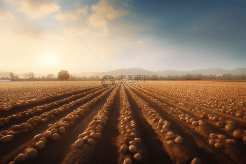 乡村的马铃薯农场图片