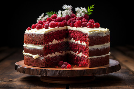 红丝绒蛋糕的诱惑背景图片