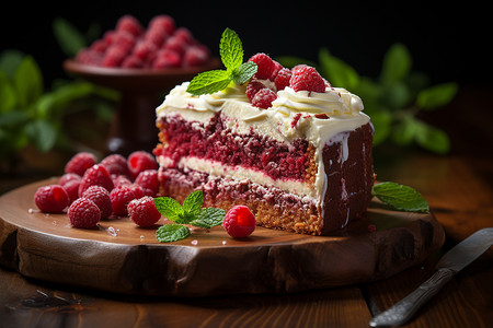 甜蜜的红丝绒蛋糕图片