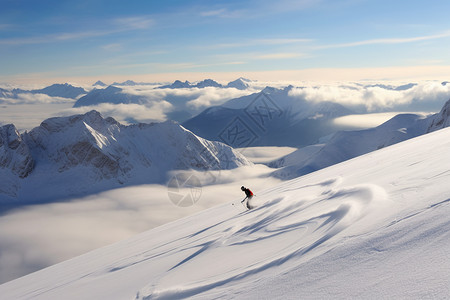 雪山上的极限运动图片