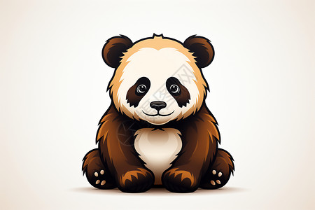 可爱的图标简单线条的卡通熊猫背景