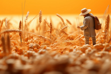 秋意浓郁的秋季小麦子高清图片
