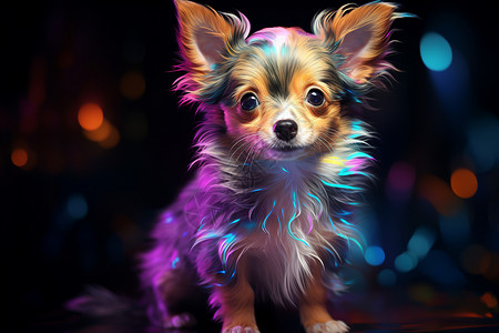 发光的可爱小狗背景图片