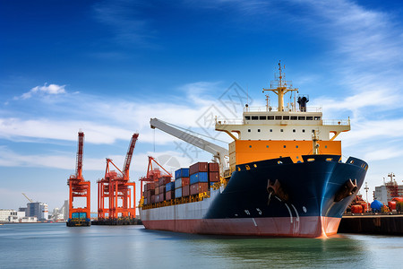 码头贸易出口全球的轮船背景