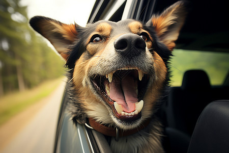 旅行的快乐狗狗图片