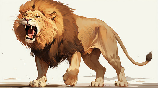 站立的高大狮子背景图片