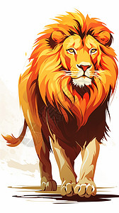 站立的狮子插图背景图片