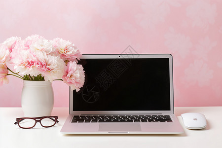 电脑高清鲜花和电脑背景