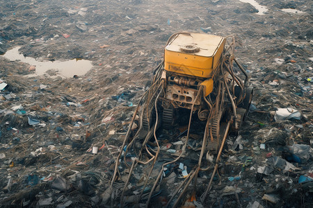 集中垃圾场生物危害胶带高清图片