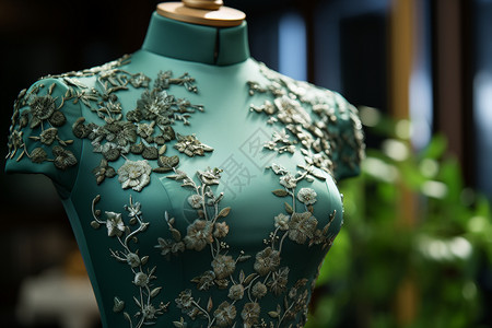 花边设计优雅的旗袍背景