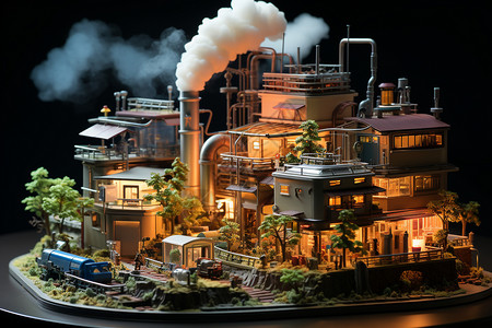 生态权力发电厂能源发电厂模型设计图片