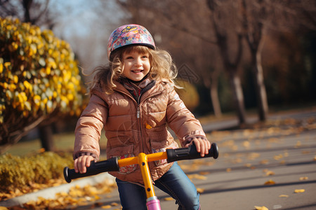 儿童骑滑板车户外骑行滑板车的儿童背景