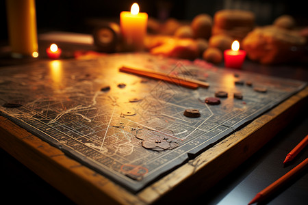 火焰游戏素材桌上的蜡烛背景