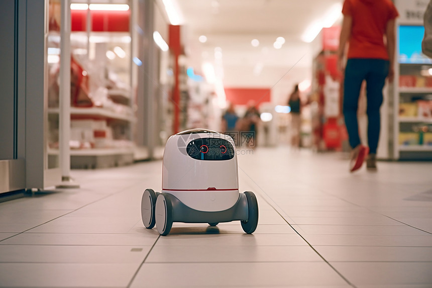商场中智能的机器人图片