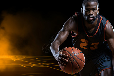训练的篮球运动员背景图片
