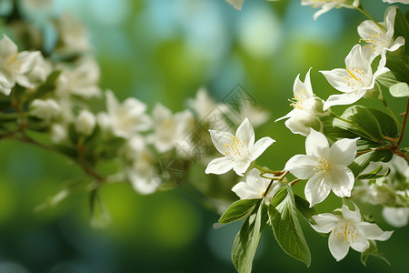 清新的白色花朵植物背景图片