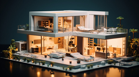 模型别墅背景图片