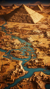 历史地图埃及的底图插画