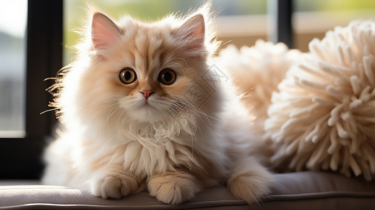 可爱的毛绒猫高清图片
