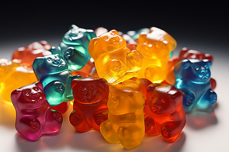 彩色的小熊形状糖果背景图片