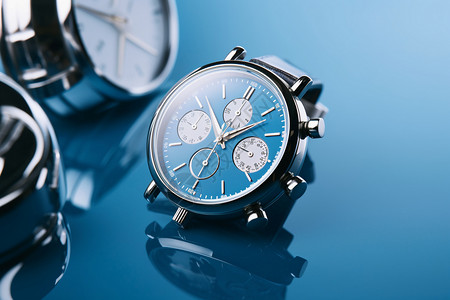 数码时钟蓝色背景的手表背景