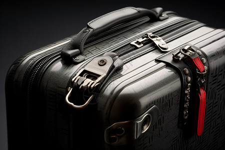 行李箱拉链黑色的行李箱背景