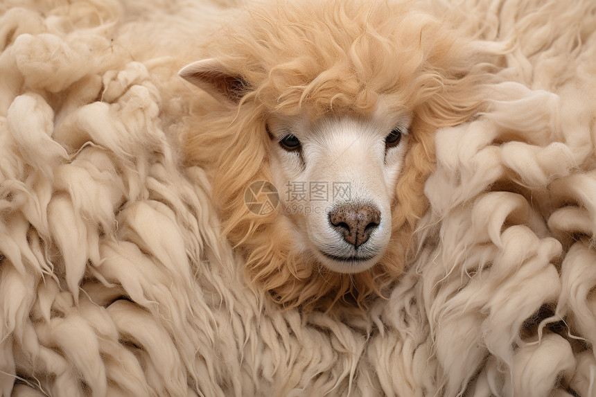 毛发旺盛的养殖绵羊图片