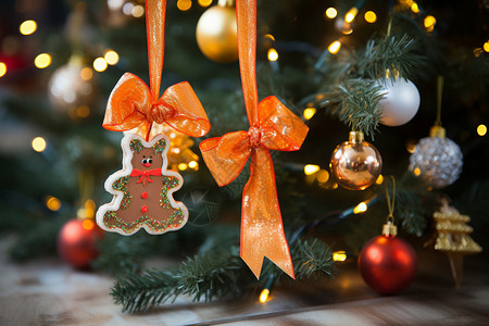 庆祝圣诞节的圣诞树装饰图片
