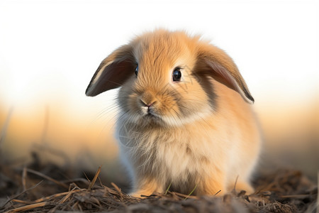 可爱的小兔子躺在草地上图片