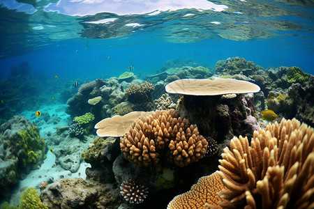 海洋水草素材水下的各种水草珊瑚背景