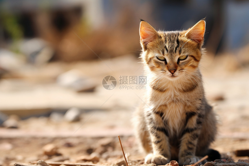 小猫咪在城市街头图片