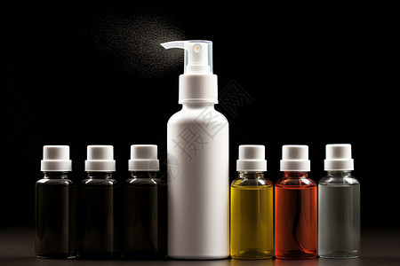 透明材质塑料材质的化妆品分装瓶背景