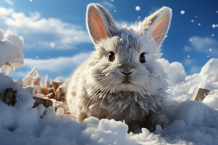 冰雪兔子图片