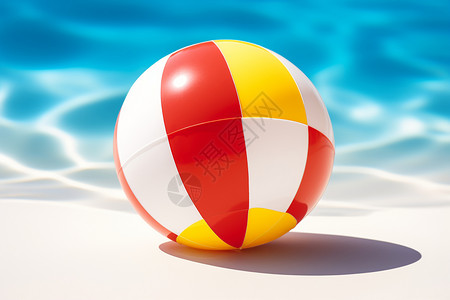 炫彩球悬浮夏日炫彩的沙滩球背景