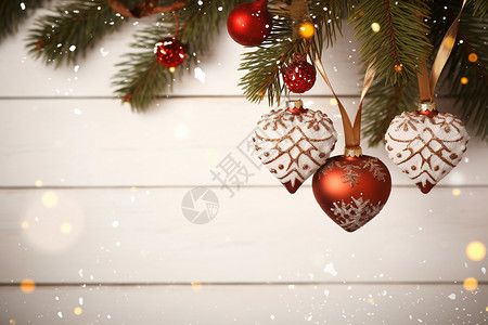 圣诞装饰物品一冬日欢庆的圣诞节背景设计图片