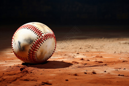 户外体育场上的棒球背景图片