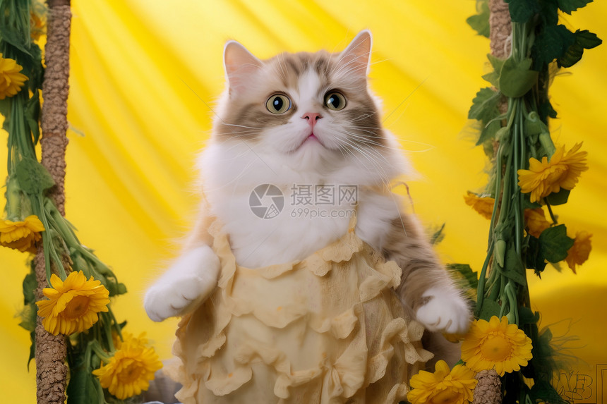 穿裙子的宠物猫咪图片