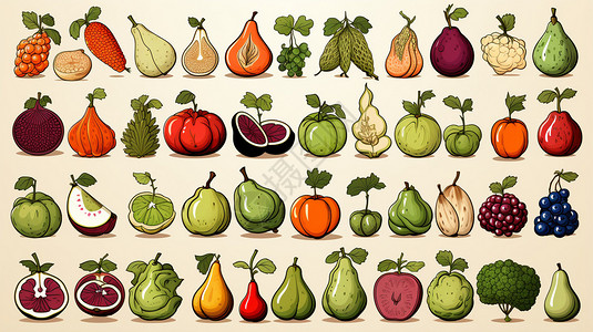 好看的蔬菜插画里的果蔬插画