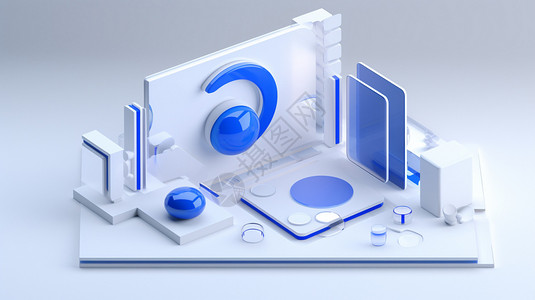蓝白色背景蓝白色的电脑屏幕设计图片