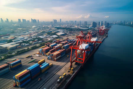 国际贸易的运输港口高清图片