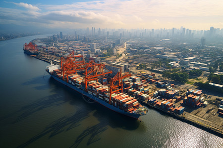 国际贸易素材工业国际贸易运输港口背景