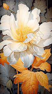 绘画的花朵油画背景图片