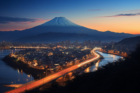 美丽的日本富士山背景图片