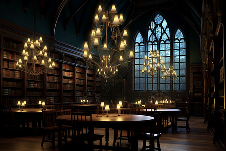 图书馆的枝形吊灯图片
